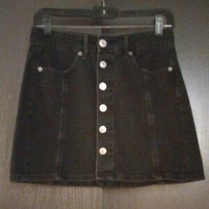 American Eagle Outfitters Black Denim Mini Skirt